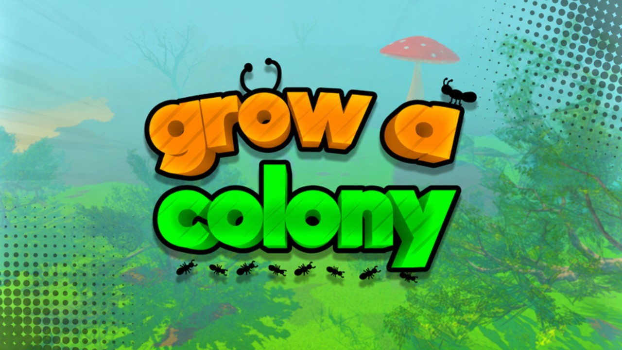 Grow A Colony Roblox-Szene mit Ameisen, Nesttunneln und Unterholz-Karte